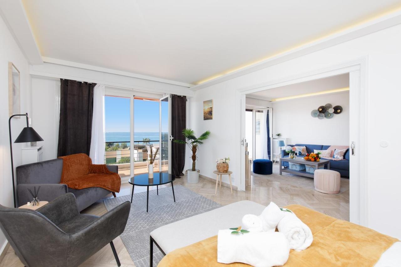 Suite Riviera - Sea View - Clim - 50M Plage - Residence De Standing - Spacieux 180 M2 - Parking Cannes Eksteriør bilde